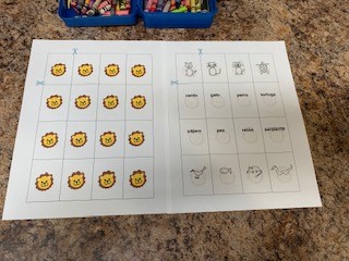 Little Lions Learn Printable Memory Game language activity for children